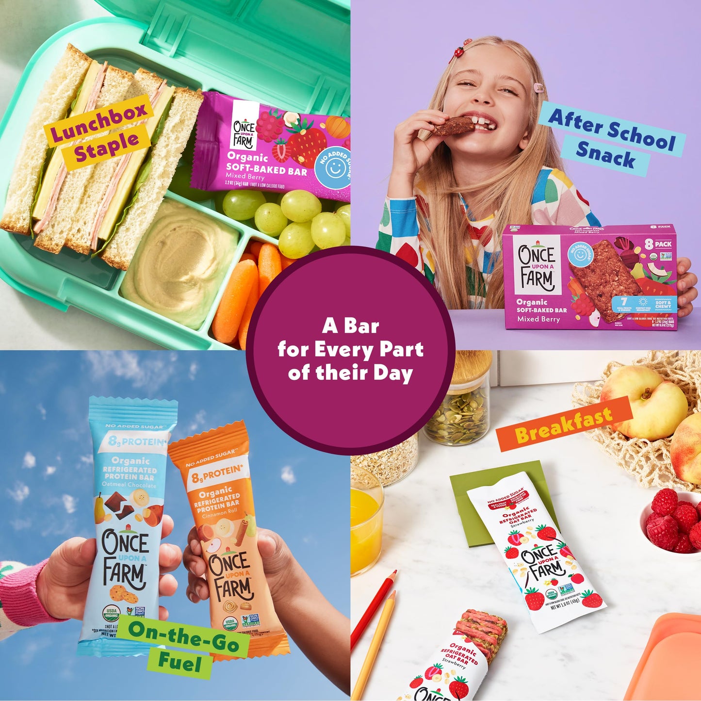 Once Upon A Farm Organic Mixed Berry Soft-Baked Bars, 4 Count
