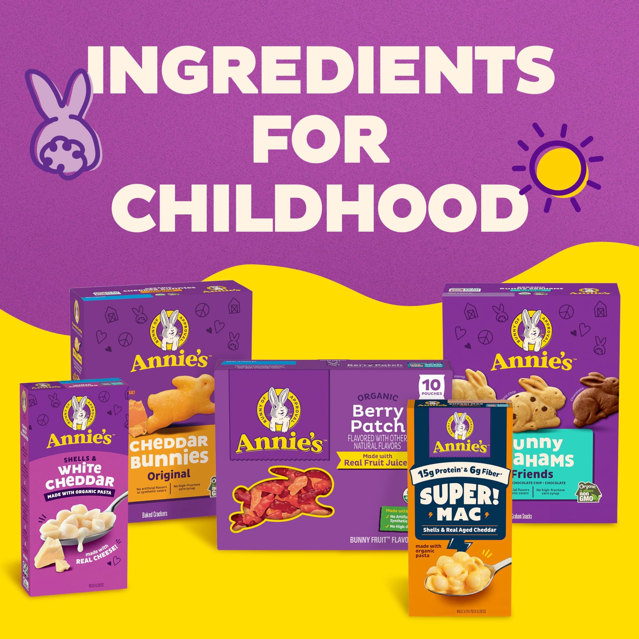 Annie's Organic Snack Pack, Cheddar Bunnies Crackers and Birthday Cake Bunny Grahams, 36 Ct, 36 oz