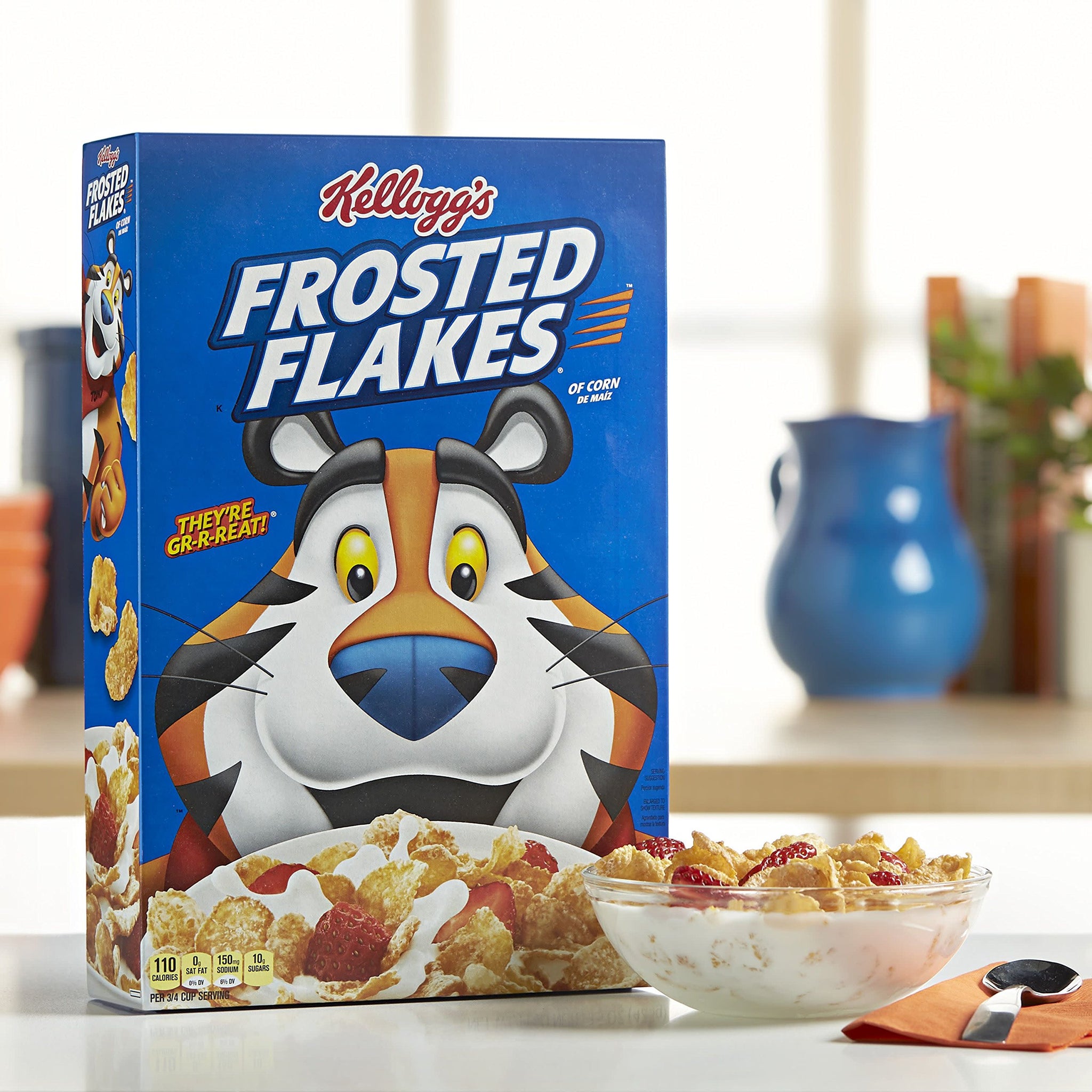 Kellogg's Breakfast Cereal, Frosted Flakes, Fat-Free, 15 oz Box