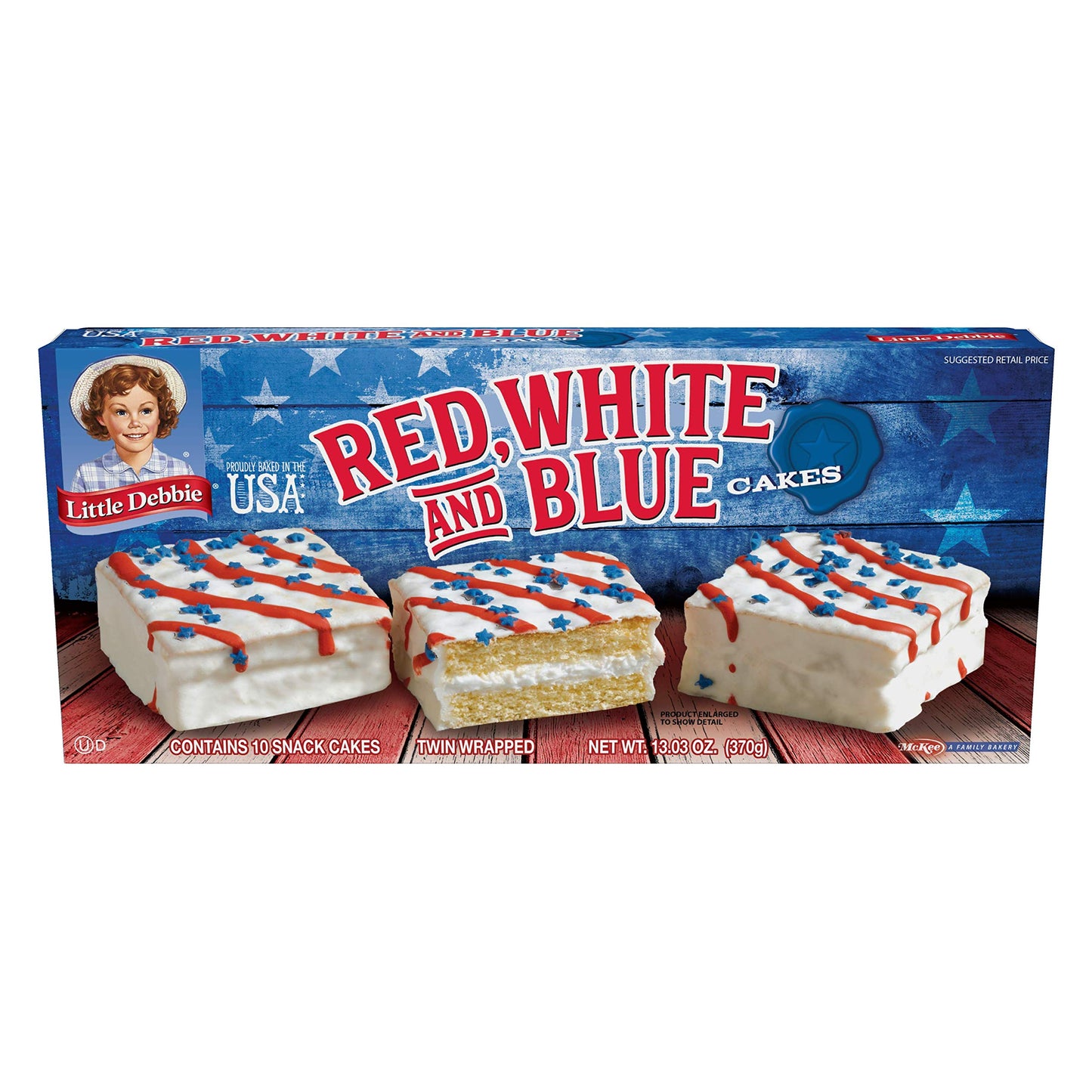 Little Debbie Red, White, & Blue Vanilla Cakes