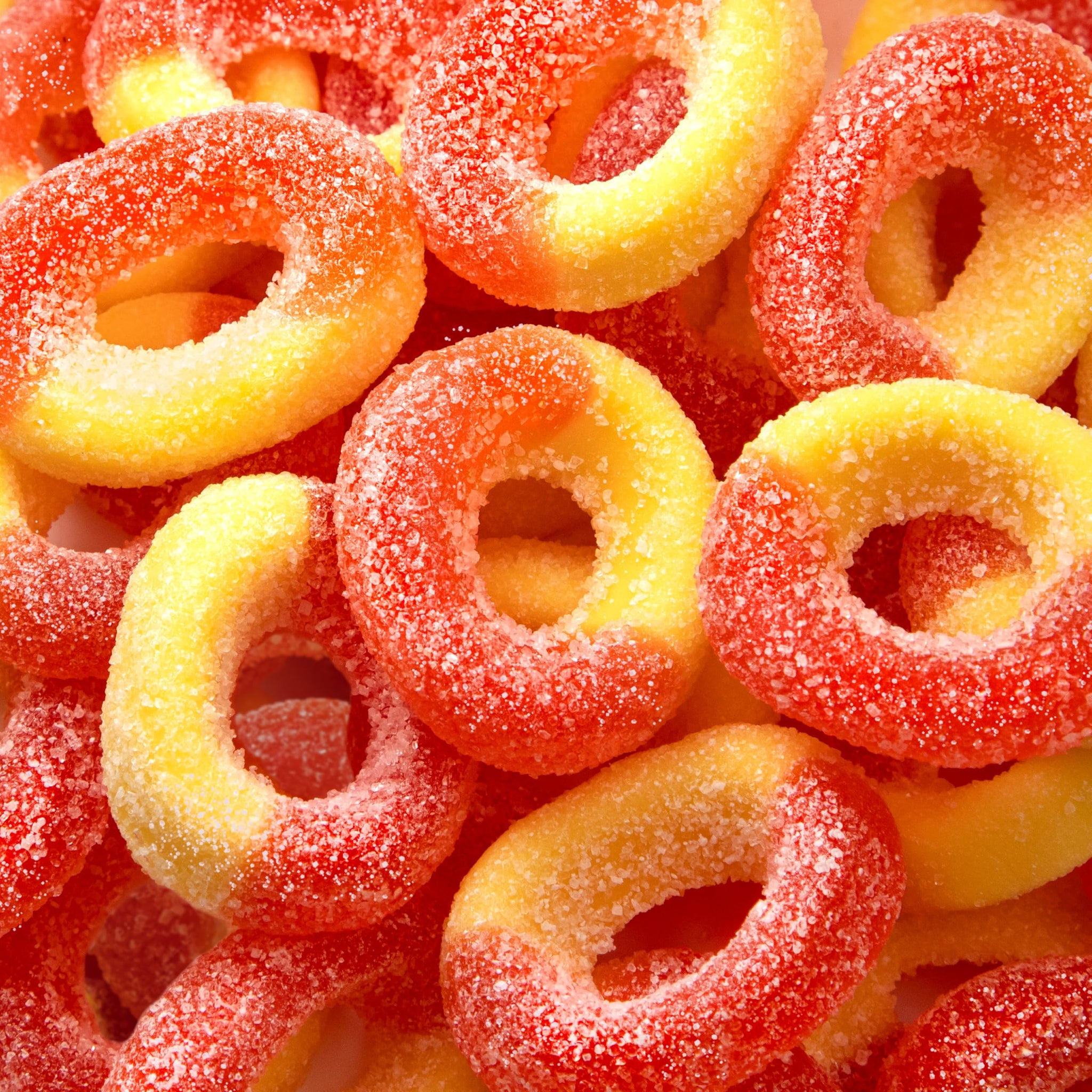 Peach Rings - 11 Ounce Pack - Gummy Candies - Sugar Coated Sweet & Sour Candy - Peach Gummies for Snacking, Sharing, Office Jars & Gift Baskets - Soft