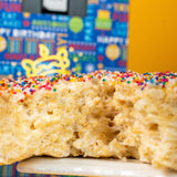 Birthday Love Shower Gift Box by Send A Cake - Ready-to-Gift Music Box with Sweet Caramels & 3" Rainbow Sprinkle Dots Crispy Cake - No Assembly