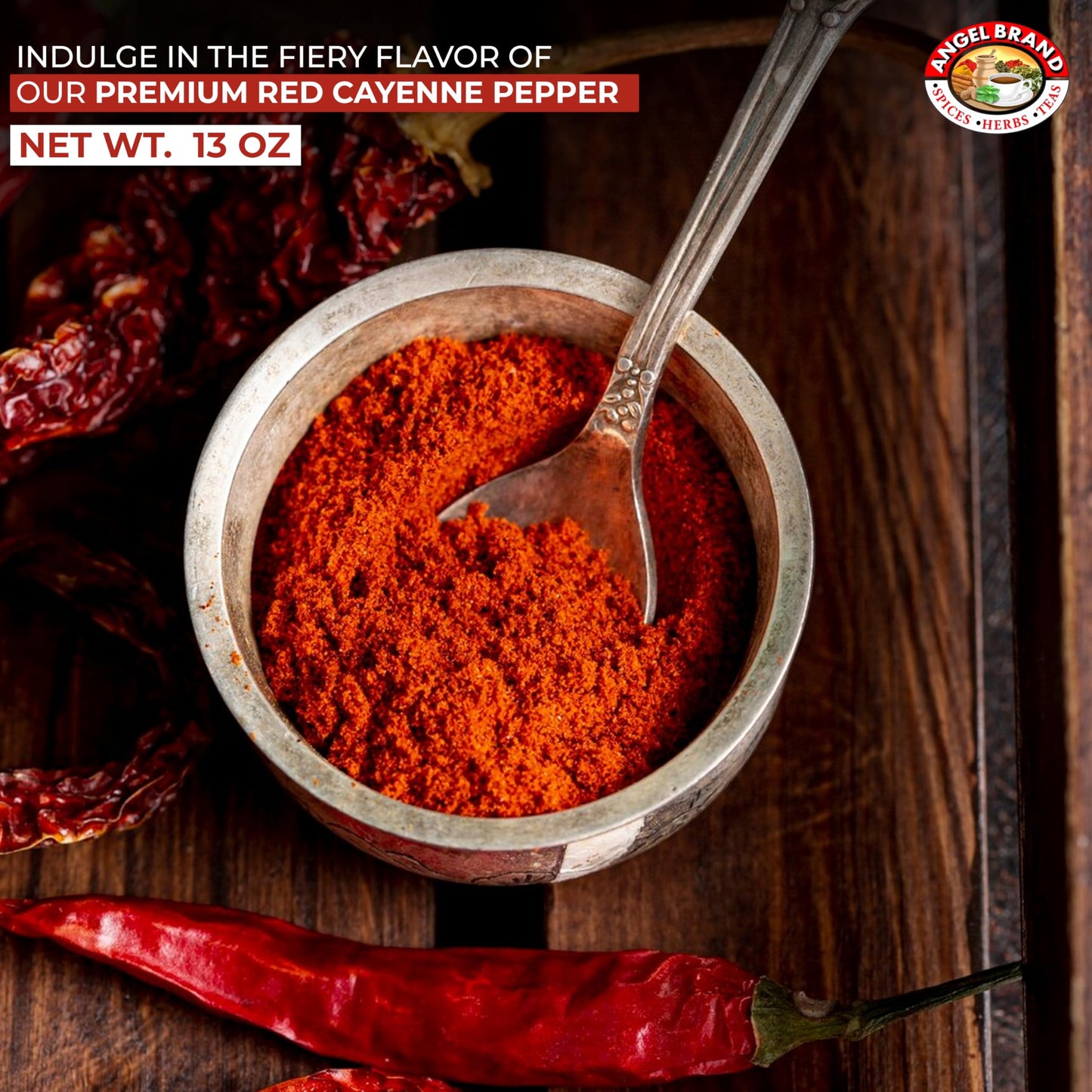 Angel Brand Red Cayenne Pepper - 13 oz Single Bottle - Ground Cayenne Pepper Powder for Cooking, Seasoning, and Spicy Recipes.