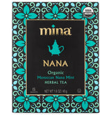 Mina Nana Organic Moroccan Mint Herbal Tea, 15 Biodegradable Sachets - Refreshing Moroccan Mint Tea Bags, Herbal Tea, Caffeine-Free Tea Bags