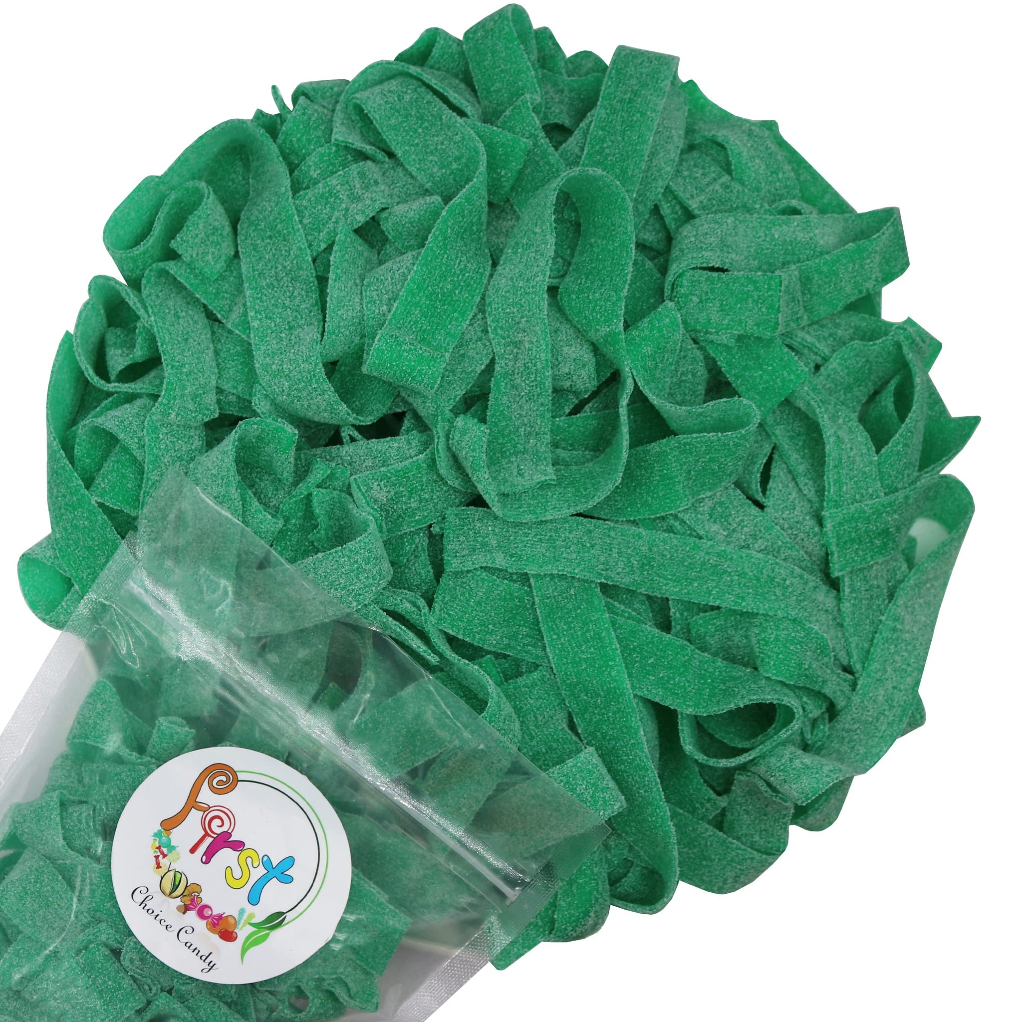 Variety Color Sour Gummy Belts (Green Apple, 1 LB)