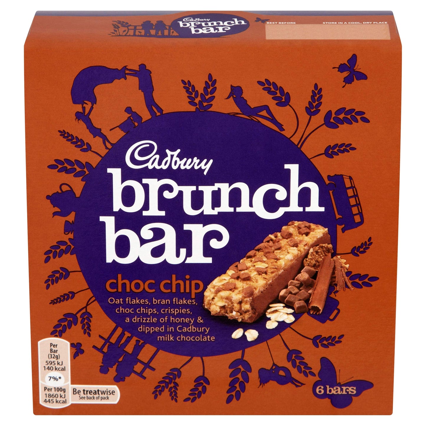 Cadbury Brunch Choc Chip 5 x 28g (140g) (Pack of 4)