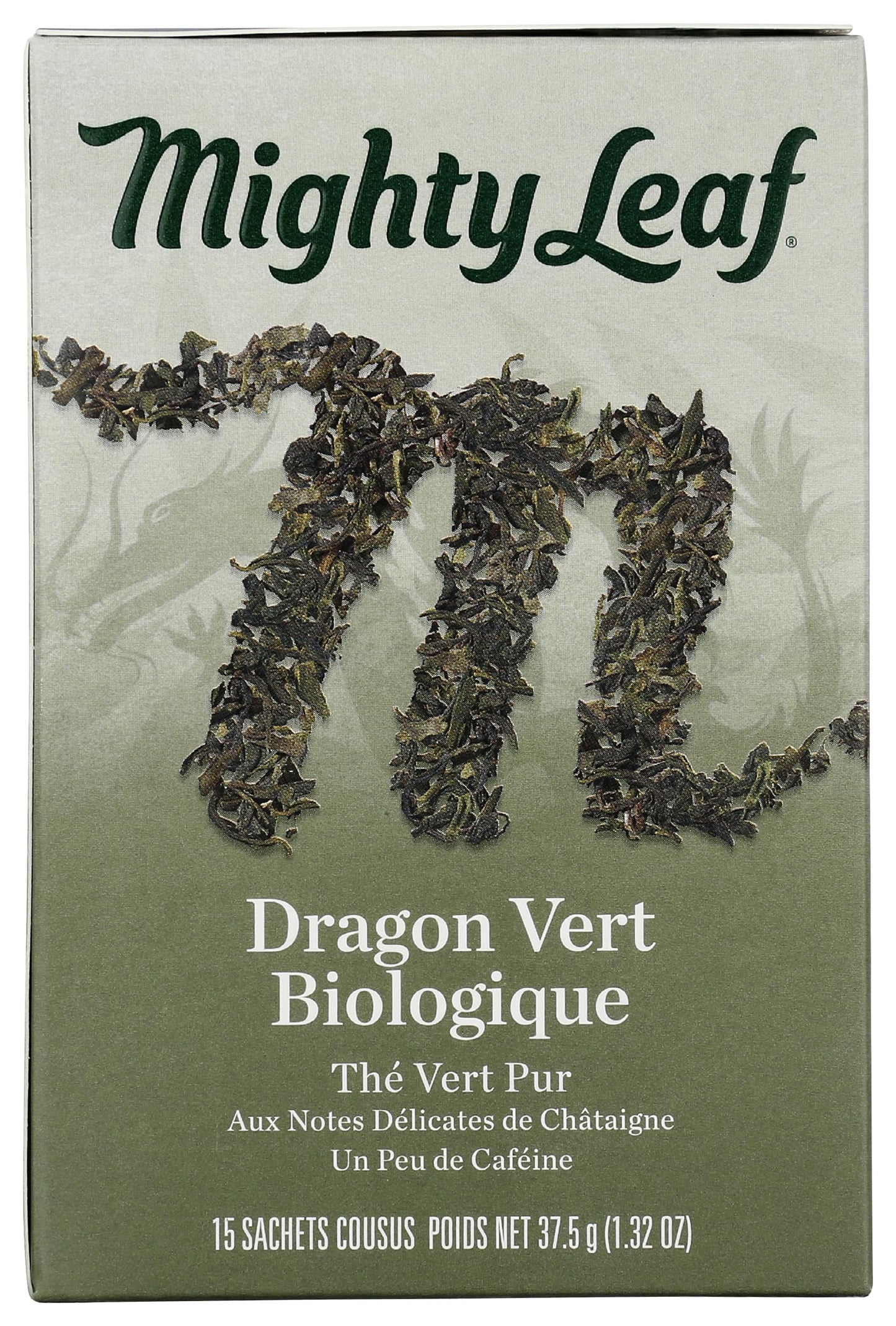 Mighty Leaf Tea Organic Green Dragon Hand-Stitched Tea Bags, 15 ct