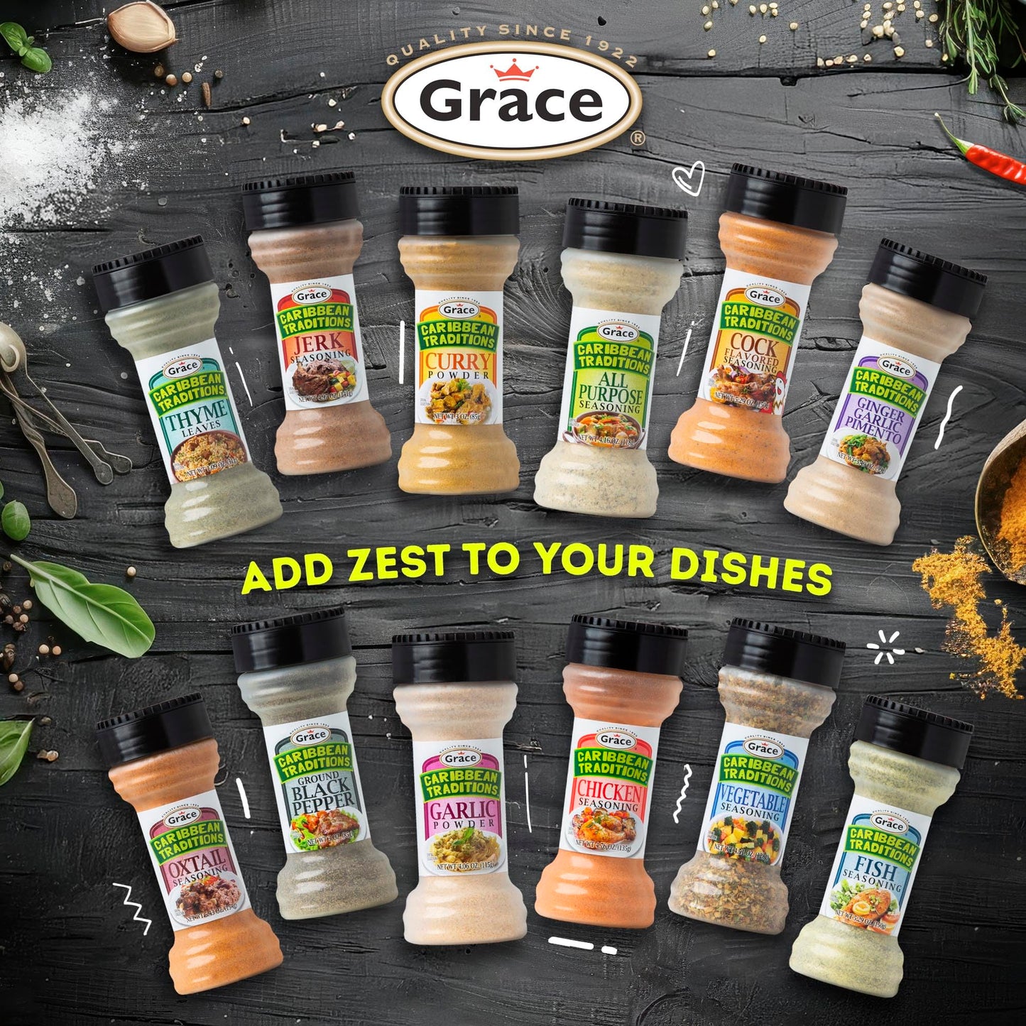 Grace Caribbean Tradition All Purpose Seasoning - 2 Pack - All Spices & Seasonings for Cooking - A Complete Veggie Blend - The Best Jamaican