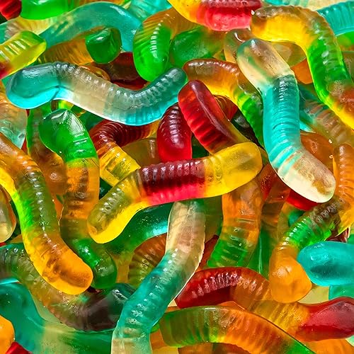 Gummy Worms | 1-Pound Bag | Dye Free Candy | Assorted Fruit Gummies | Classic Gummy Candy for Snacking, Buffets, Gifting, Party Favors, and Goodie