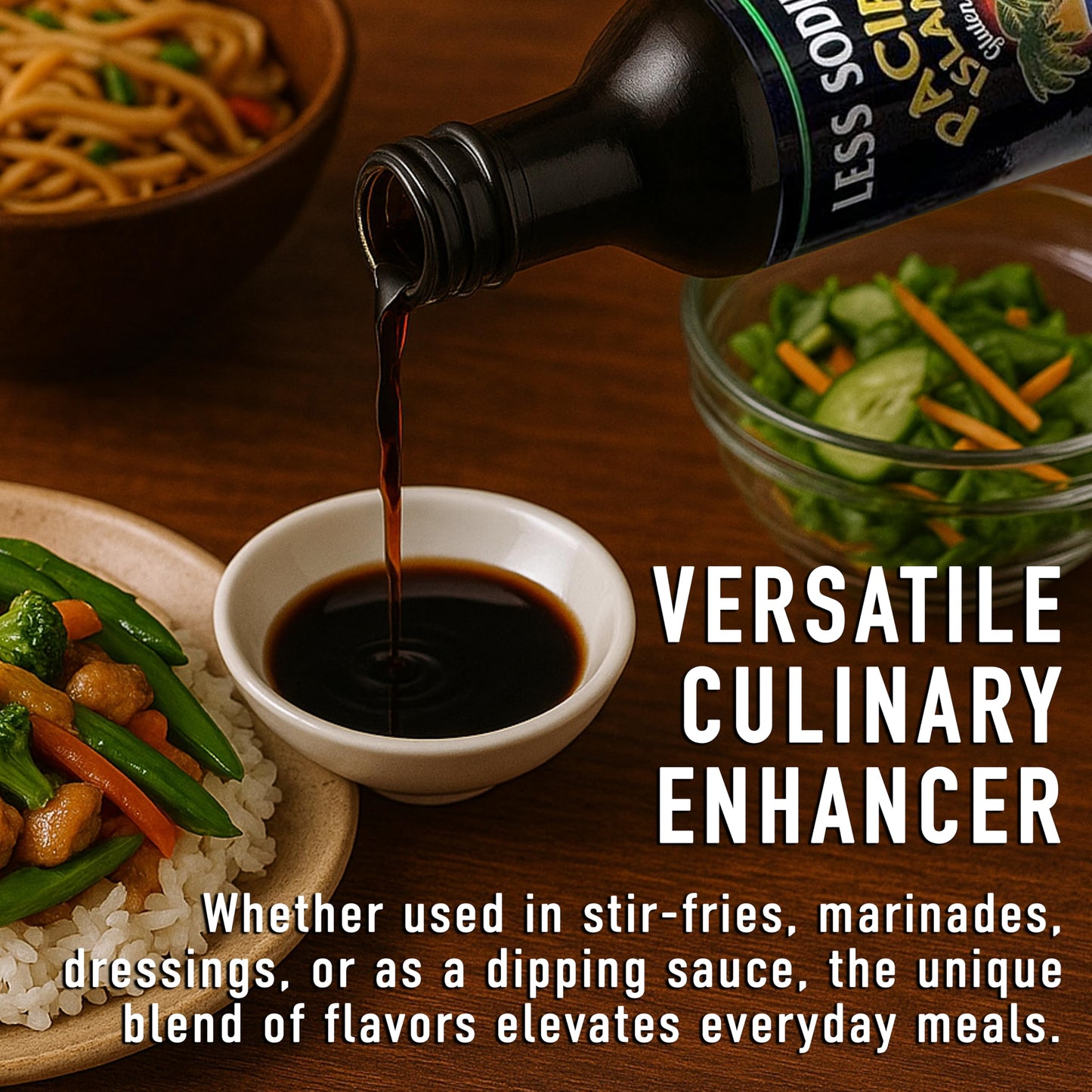 Pacific Island Soy Sauce, American, Fat-Free, Gluten-Free, No Sugars, Certified Non-GMO, No Carbs, MSG-Free, No Corn Starch, No Corn Syrup, Naturally