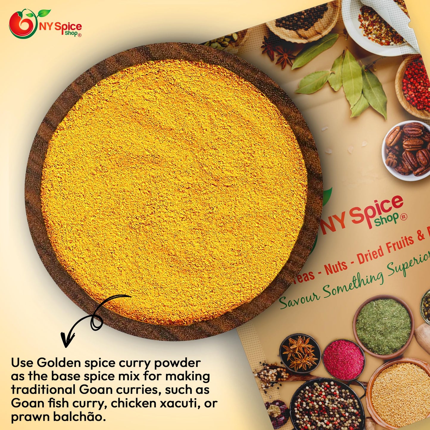 NY Spice Shop Indonesian Rendang Masala Seasoning - 1 Pound Yellow Curry Powder - Ground Curry Powder Perfect for Curry Seasoning Paste & Curry Sauce