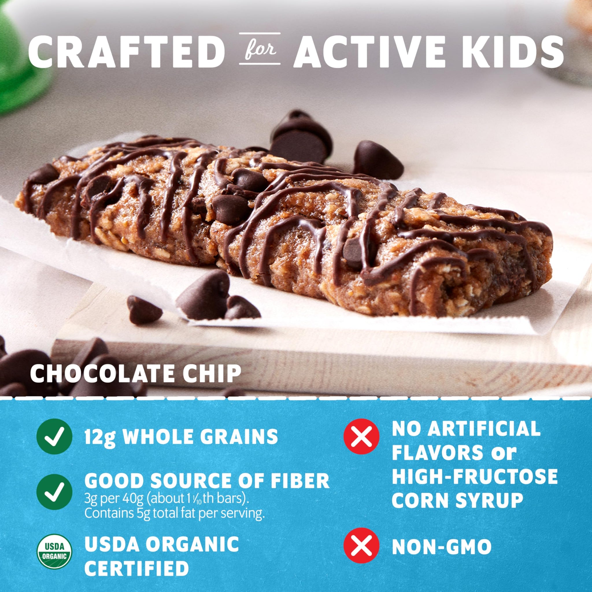 Zbar - Chocolate Chip - Soft-Baked Energy Snack Bars - Non-GMO - 12g Whole Grains - USDA Organic Granola Bars - Snacks for Kids (24 Pack)