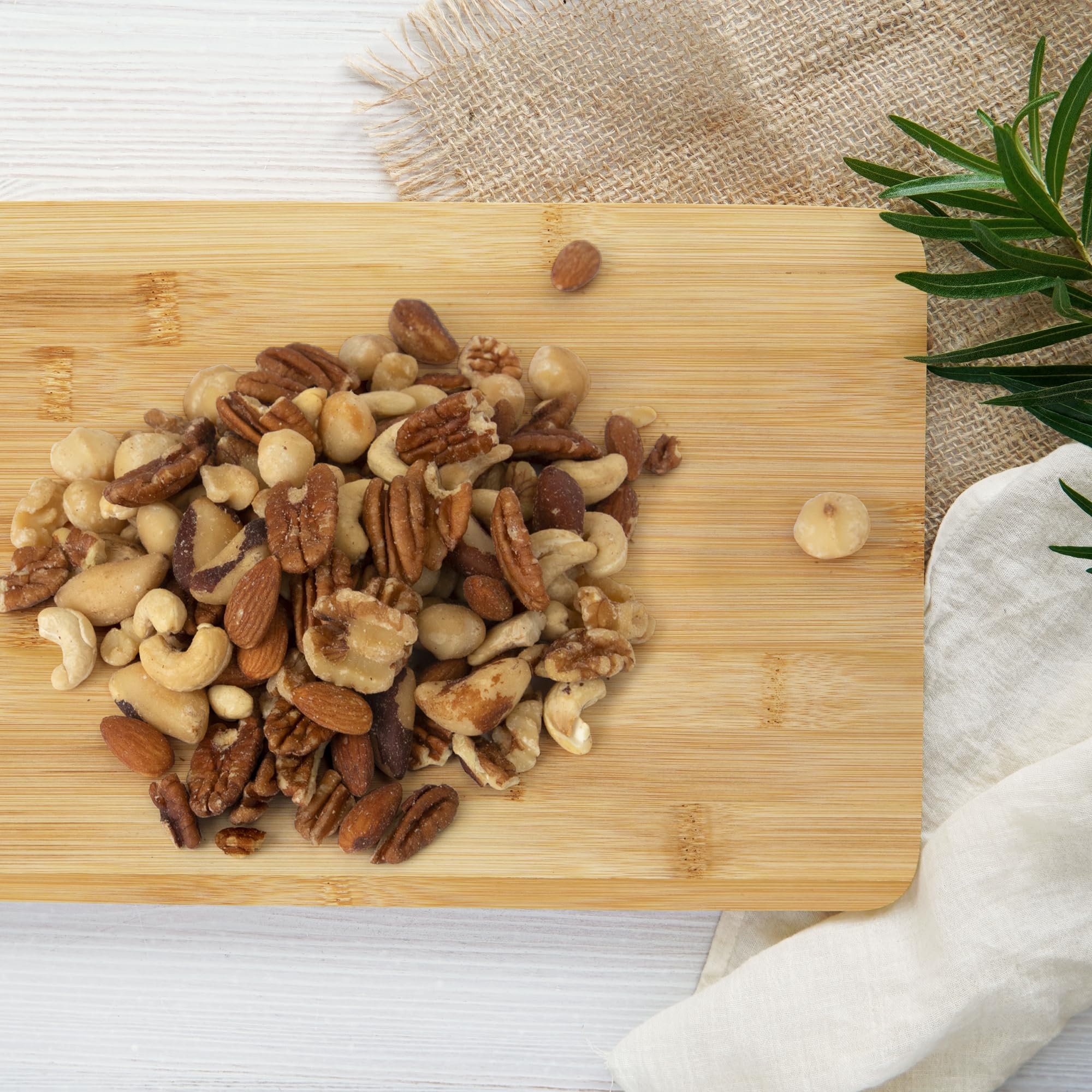 Jaybee’s Raw Deluxe Mixed Nuts Unsalted 3 Pound - Almonds, Cashews, Pecans, Walnuts, Brazil Nuts & Macadamias - Natural Fresh Variety in Resealable