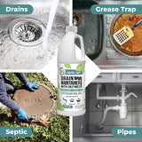 Mighty Mint Enzyme Drain Maintainer - Drain Cleaner & Deodorizer for Odor Control and Buildup Prevention - Safe for Pipes, Septic & Grease Traps - 32