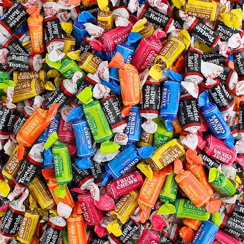 Assorted Flavored Mini Chews - Bulk Candy, Individually Wrapped Assorted Flavor Midgee Fruit Chews, by Queen City Candy Cave (1 Pound)