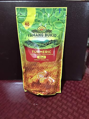 Turmeric Tea 10-in-1 Instant Powder drink w/ Gynura Procumbens Curcuminoids Curcumin Healthy natural herbs and spices Ginger, Lemongrass, Moringa