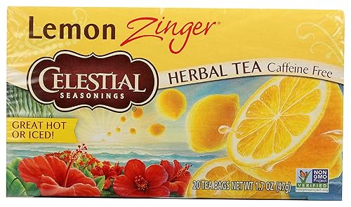 Celestial Seasonings 100% Natural Lemon Zinger Herbal Tea 20 ct