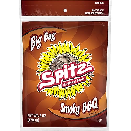Spitz BBQ Flavored Sunflower Seeds, 6 Ounce Bags, 12 Count