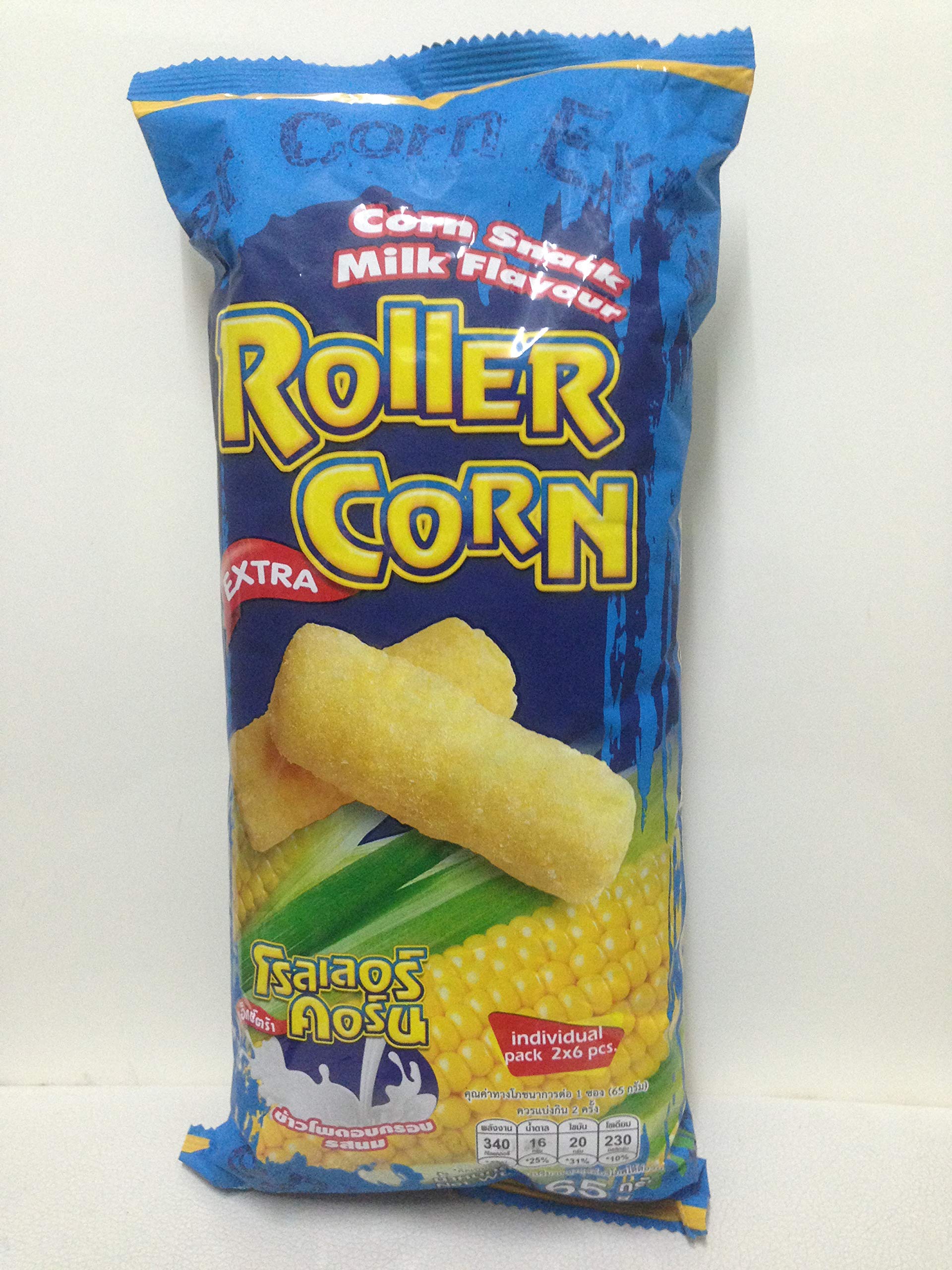Roller Corn, Corn Snack Milk Flavour, Size 65g X 2 Packs