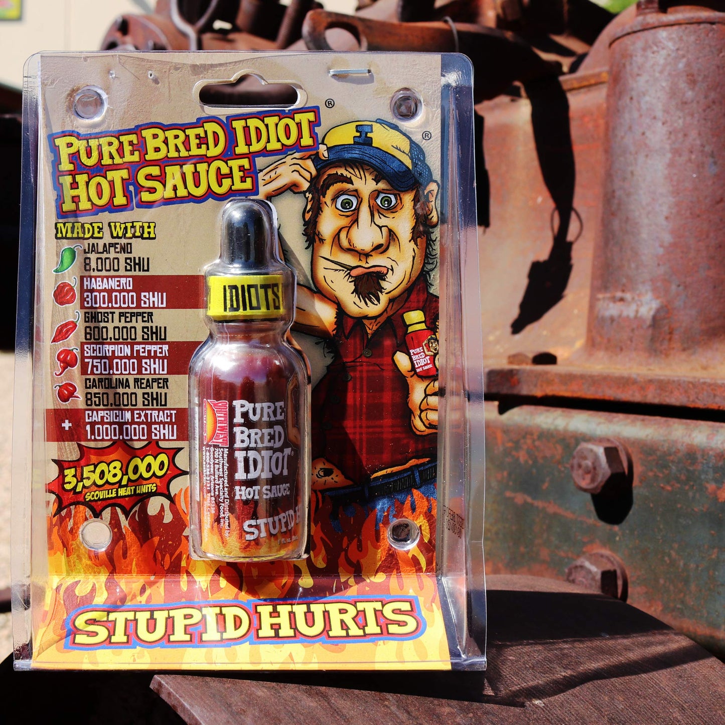 Premium Gourmet Idiot Hot Sauce - Ultimate Hottest Hot Sauce Gift - Try if you dare! (PureBred Idiot)