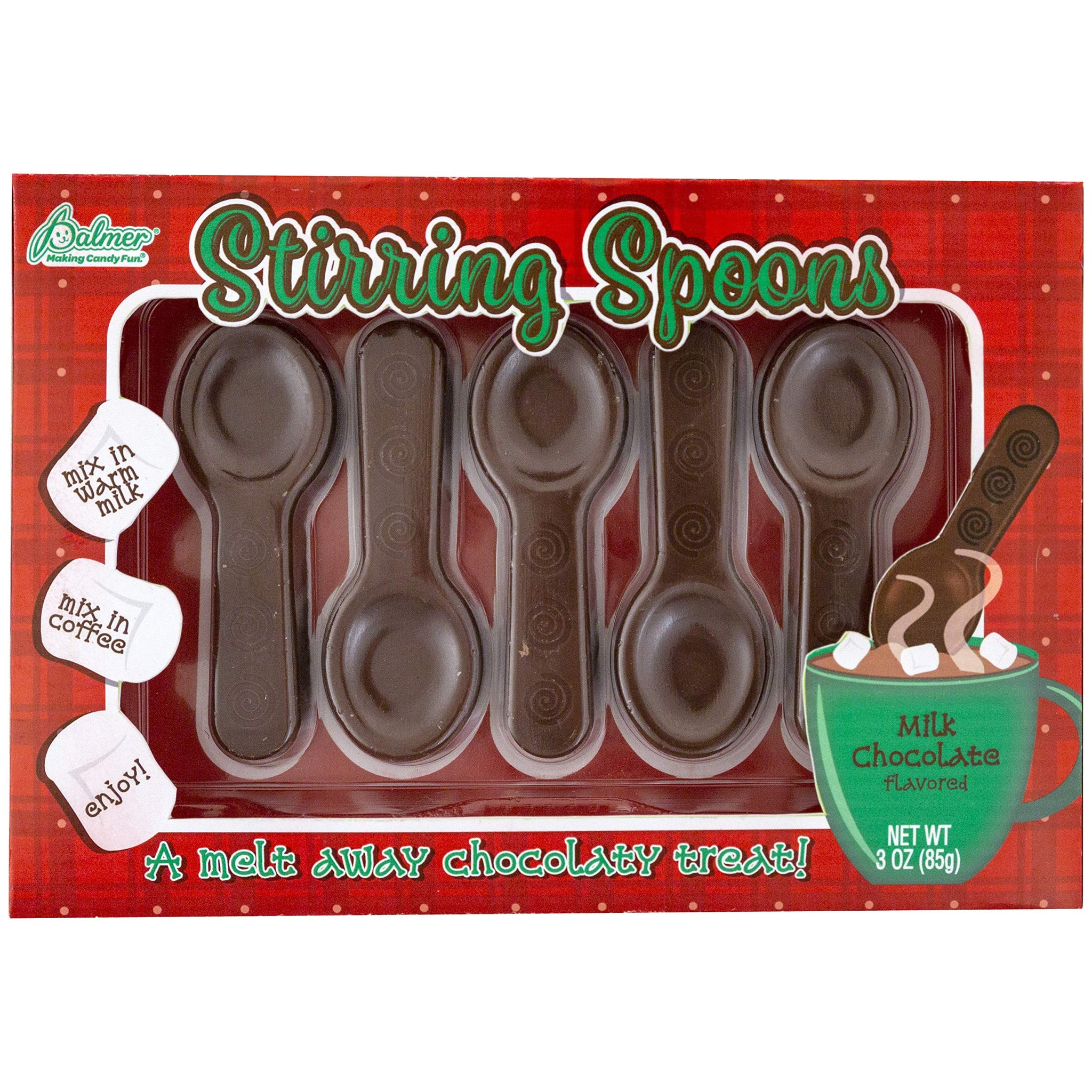 Gourmet Chocolate Stirring Spoons - Hot Chocolate & Coffee Spoons for Kids - 2 Pack
