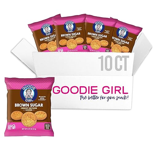 Goodie Girl Mini Brown Sugar Cookies, Gluten Free Cookies for Kids, 100 Calorie Snack Packs - Peanut Free, Individually Wrapped - Bite Size Lunchbox
