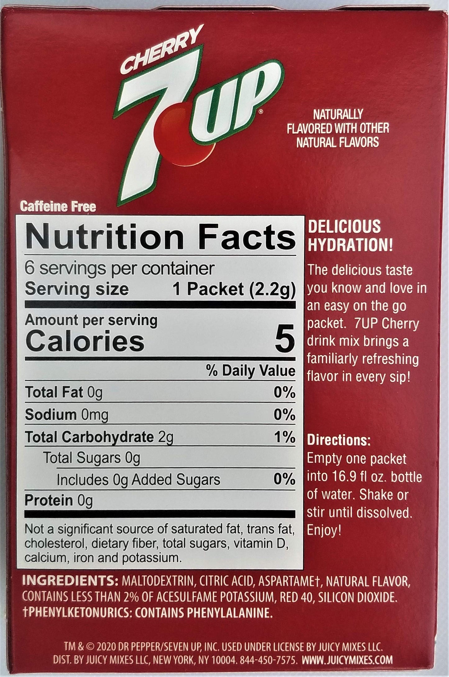 7up On The Go - 6 Pack - 3 Lemon Lime & 3 Cherry Drink Mix Singles