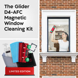 Tyroler Magnetic Window Cleaner Tool | The Glider D4 Window Cleaning Tool Fits Windows 0.1"-1.6" Thick | All-in-One Window Cleaning Kit | Magnetic