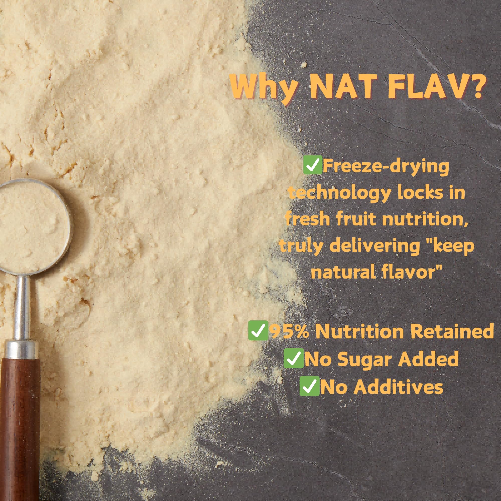 NAT FLAV Freeze Dried Pineapple Powder - 10.5oz/300g | 100% Natural, No Added Sugar, No Preservatives | Pure Tropical Flavor for Smoothies, Baking
