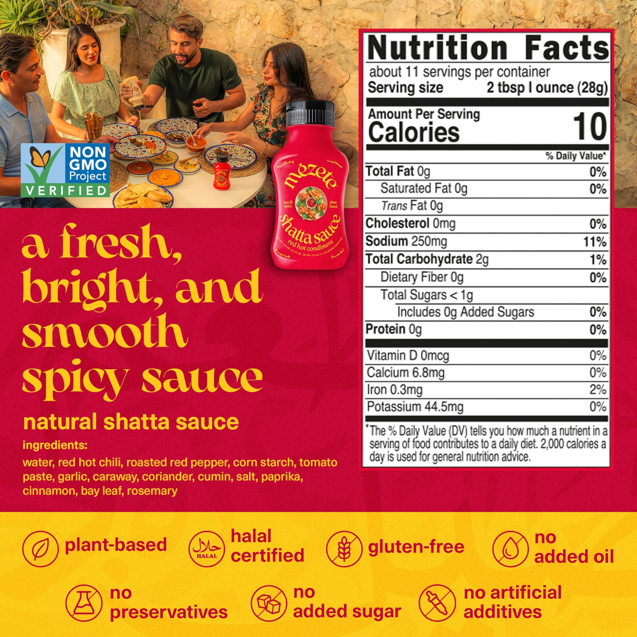 Mezete Hot Sauce | Authentic Middle Eastern | No Preservatives | Shatta | Red Pepper Sauce | Gluten-Free Spicy Sauce for Wings, Burgers, and Steaks |