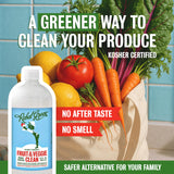 Rebel Green Fruit & Veggie Clean - Plant-Based Produce Cleaner - Natural Fruit and Vegetable Wash with No Aftertaste - Dirt & Grime Removal - Made
