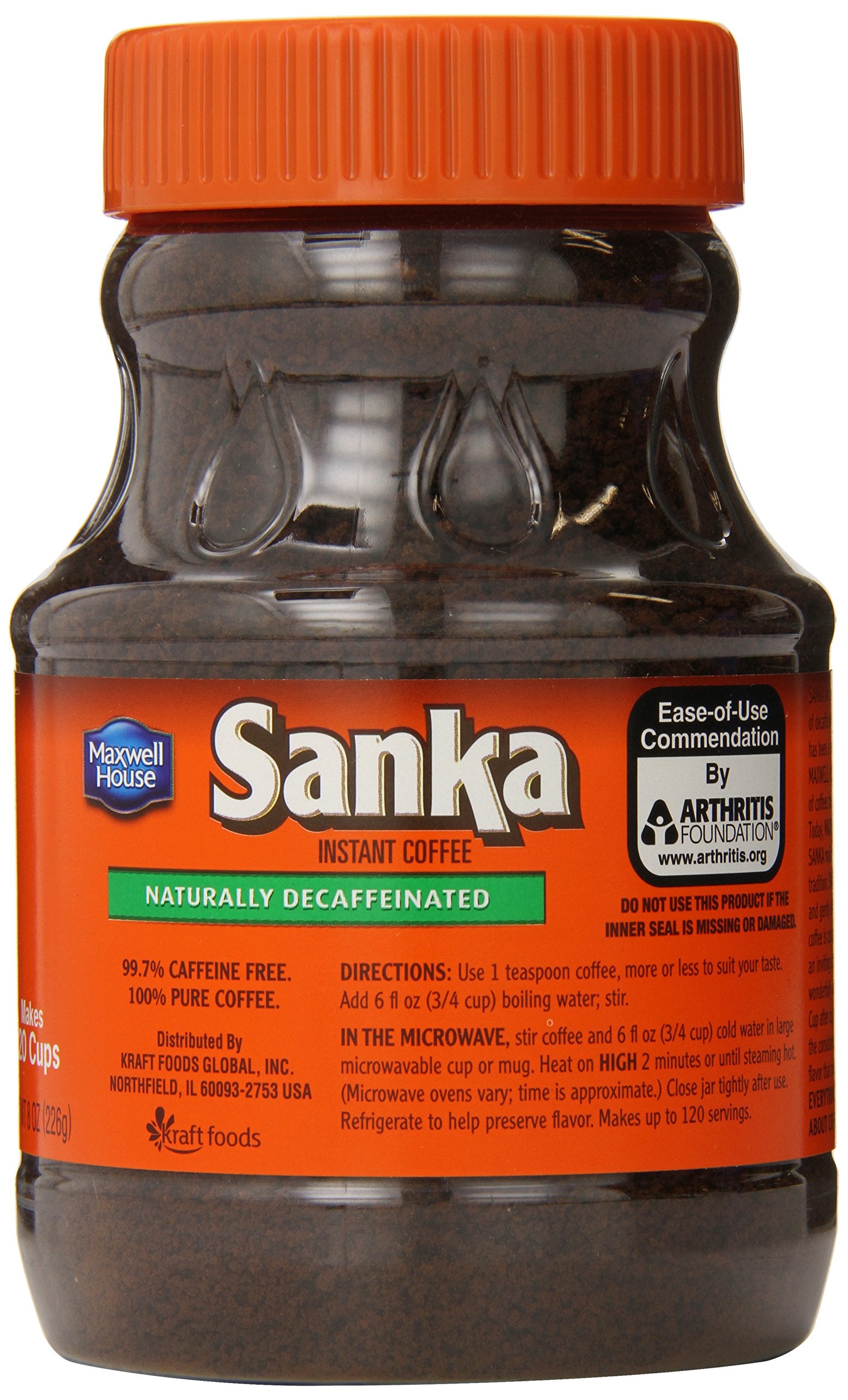 Sanka Instant Decaf Coffee, 8 Ounce Jar (Pack of 4)