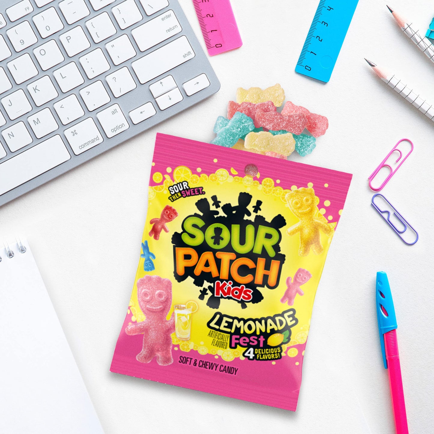 SOUR PATCH KIDS Lemonade Fest Soft & Chewy Gummy Candy, 3.61 oz