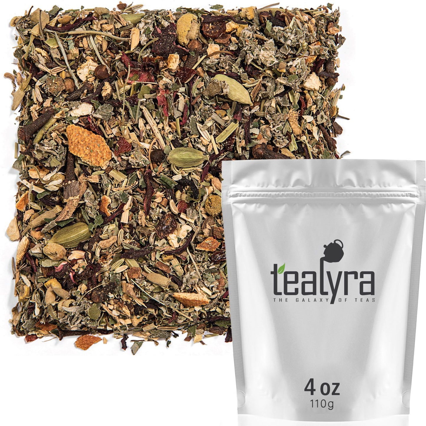 Tealyra - Calm Down - Nirvana - Chamomile Ginger Hibiscus - Wellness and Relaxing Herbal Loose Leaf Tea - Detox Tea - Caffeine-Free - All Natural