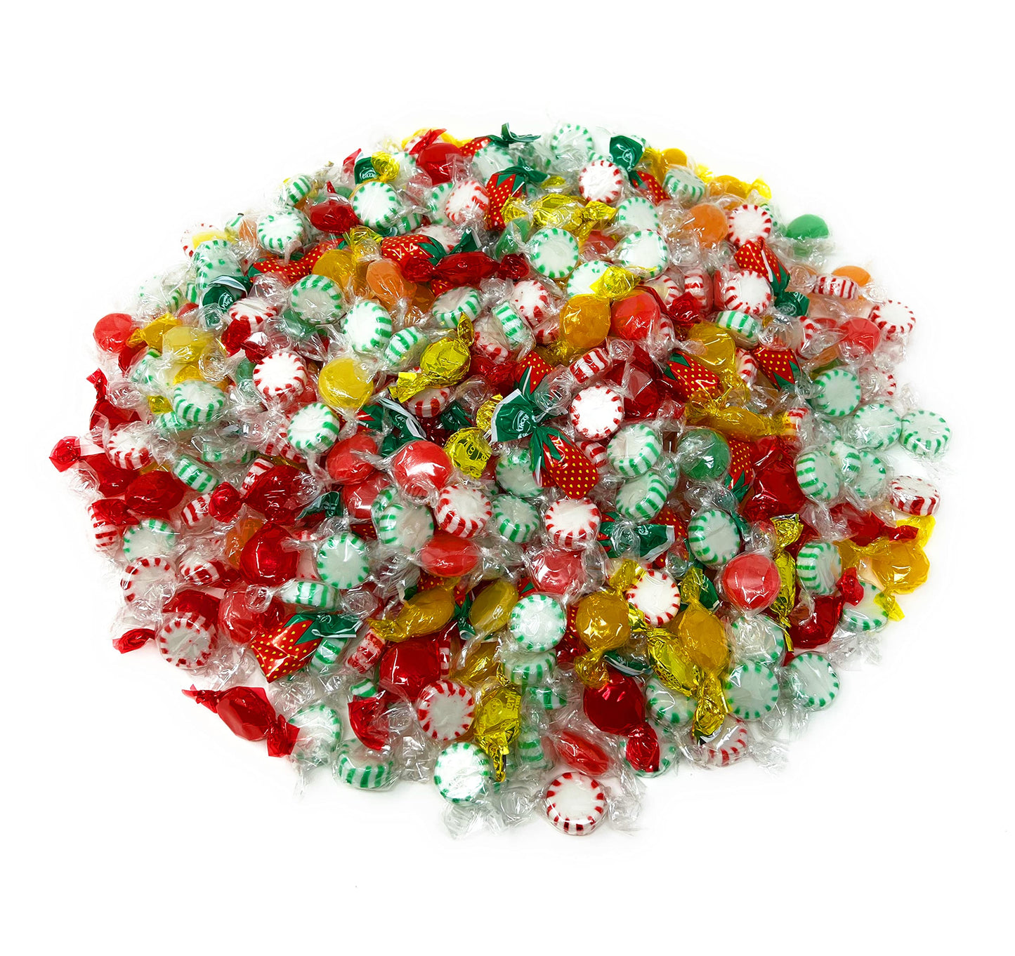 American Old Fashioned Hard Candy - 6 lbs - Peppermint and Spearmint Starlights, Cinnamon Disks, Butterscotch, Strawberry Jelly Filled Candy