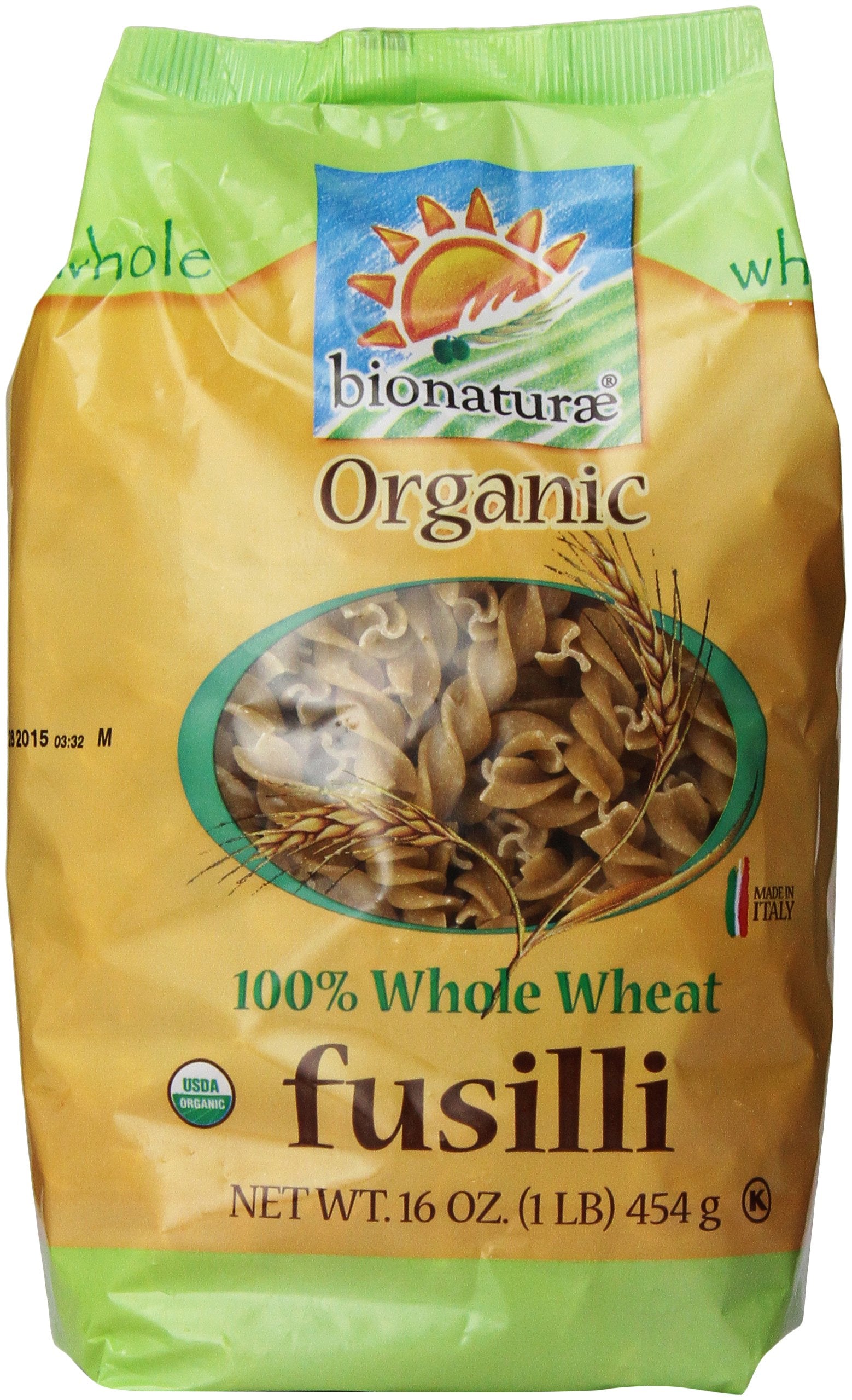 Bionaturae Organic Pasta, Whole Wheat Fusilli, 16 Oz