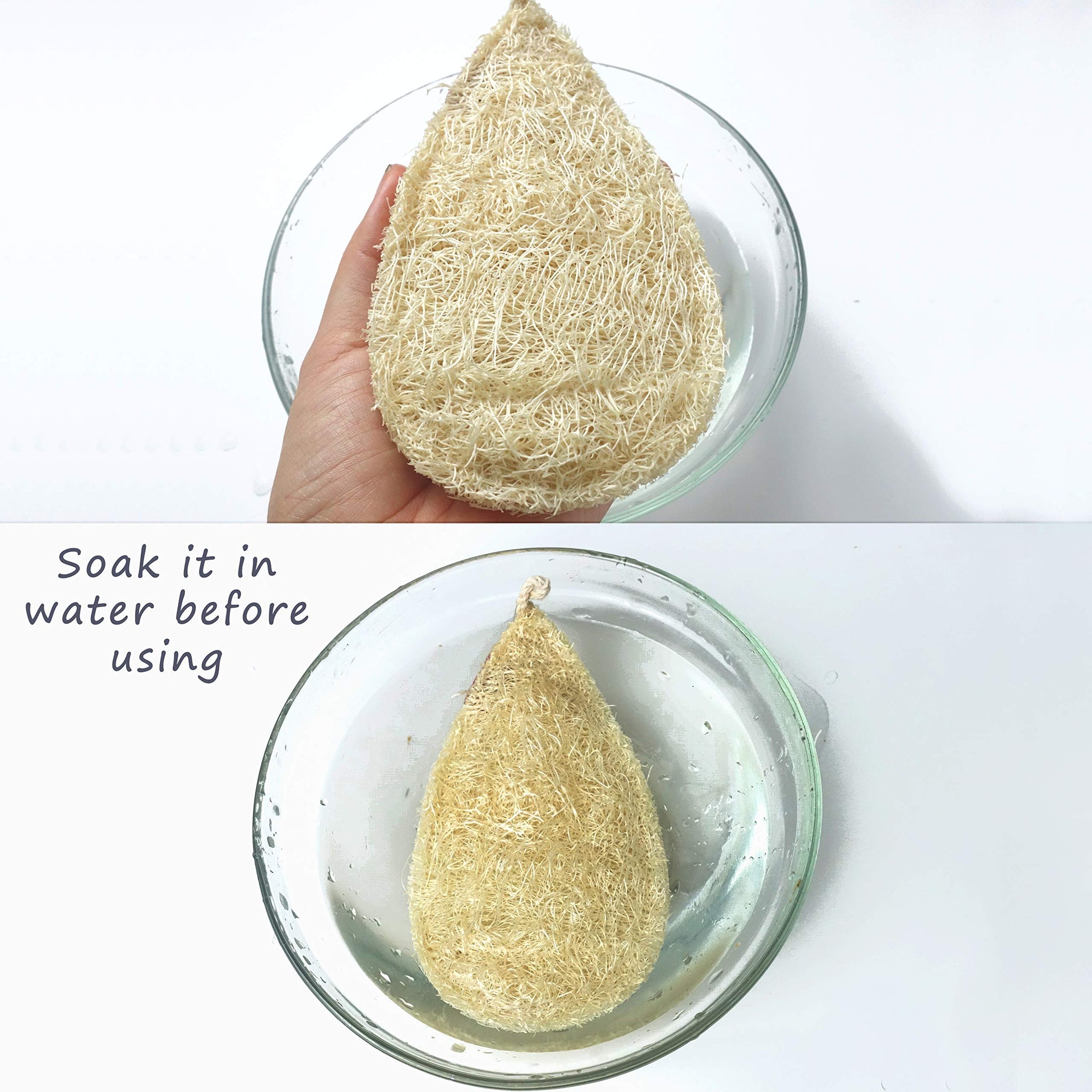 Miw Piw Natural Loofah Dish Sponge Pack 3 Vegetable Scrubber for Kitchen -100% Biodegradable Compostable Dishwashing Scouring Pad Zero Waste Plastic