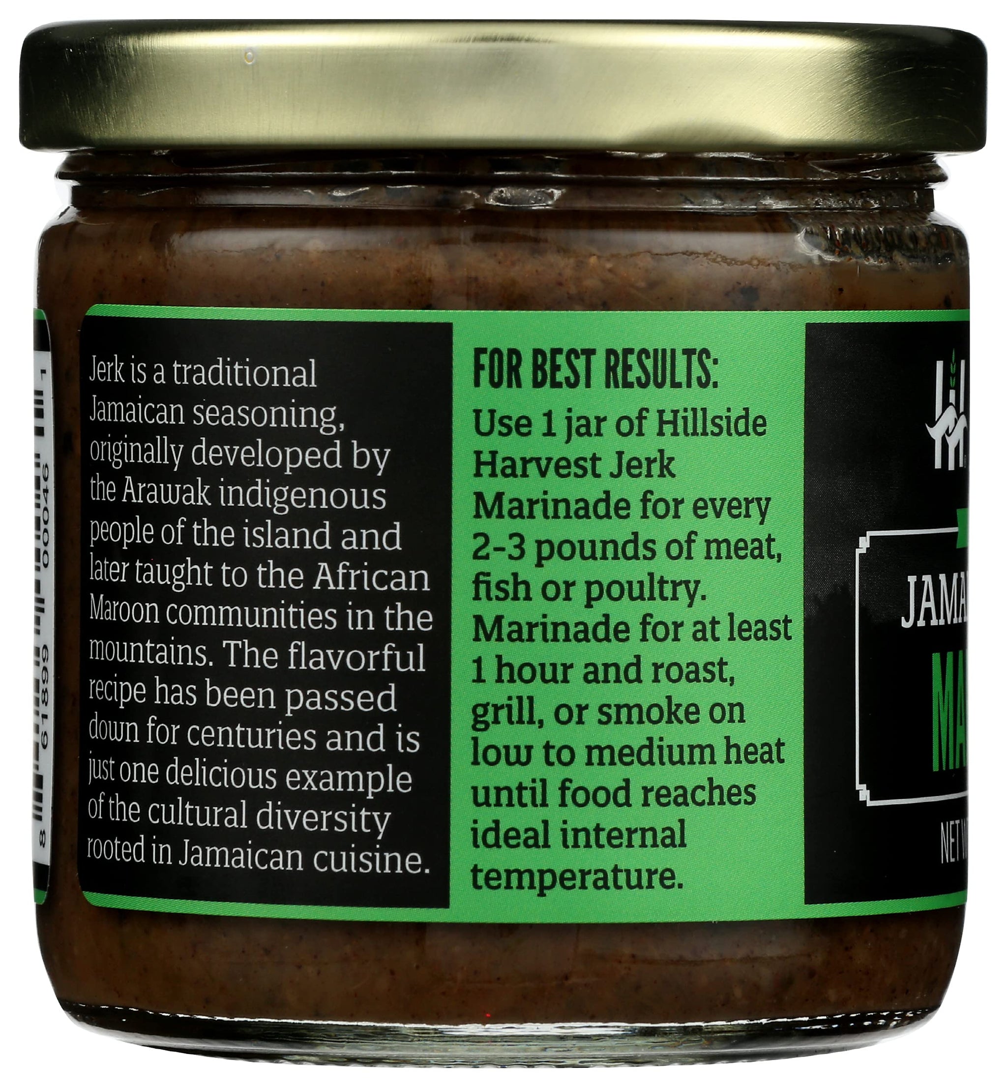 Hillside Harvest - Jamaican Jerk Marinade, SPICY, Gourmet, Handcrafted, Spice and Sweet Citrus, Hot Heat Level, 6.5 oz. Jar (Pack of 1)