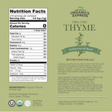 HQOExpress Organic Thyme Leaf - Non GMO, Kosher, USDA Certified Organic Dried Thyme Leaves - Aromatic and Savory Seasoning for Pastas, Soups