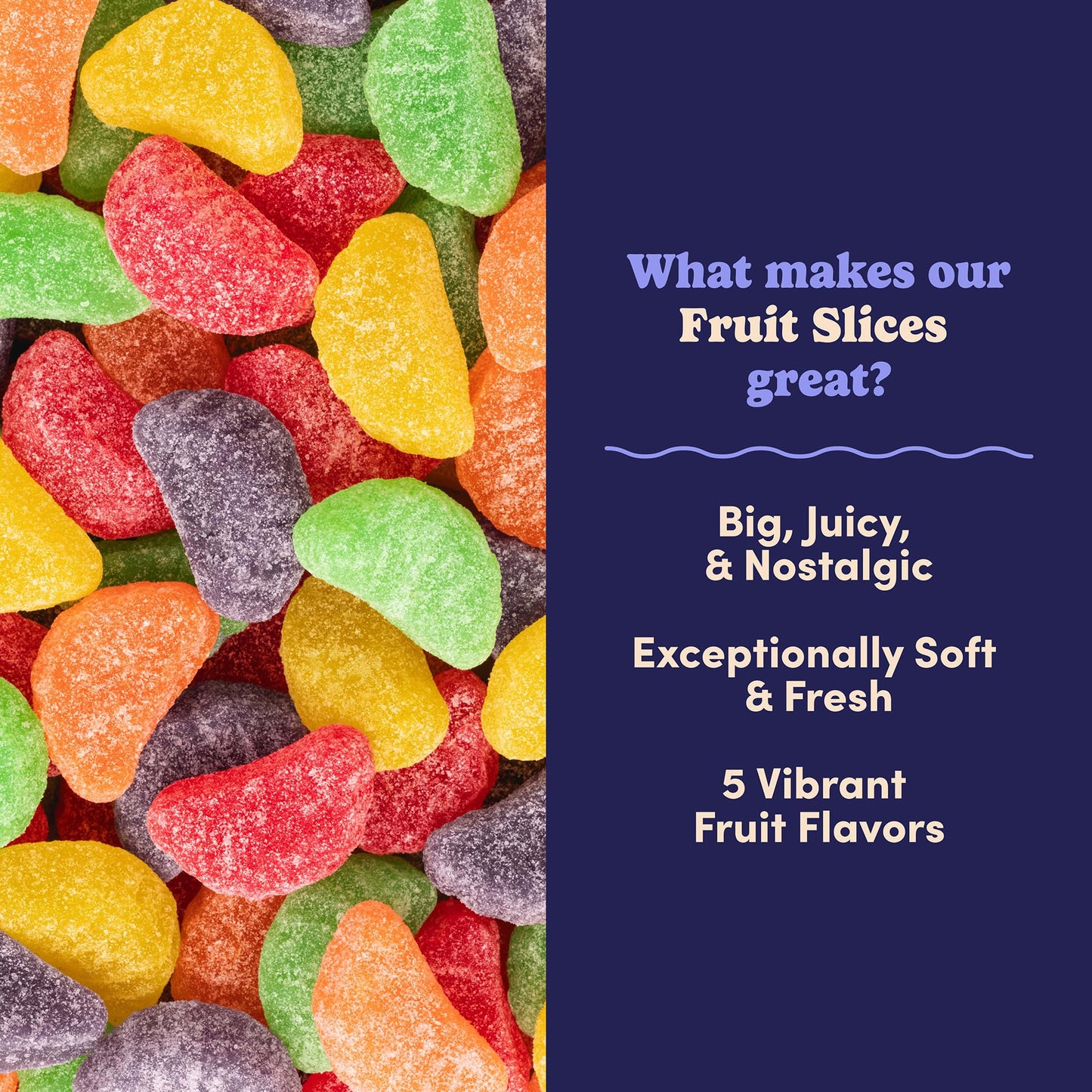 Nuts com Fruit Slice Candy - Assorted Gummy Fruit Slices, Sugar Coated Jelly Candy, Candied Fruit Slices Mix, Cherry Orange Lemon Grape Lime, Jellied