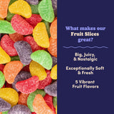 Nuts com Fruit Slice Candy - Assorted Gummy Fruit Slices, Sugar Coated Jelly Candy, Candied Fruit Slices Mix, Cherry Orange Lemon Grape Lime, Jellied