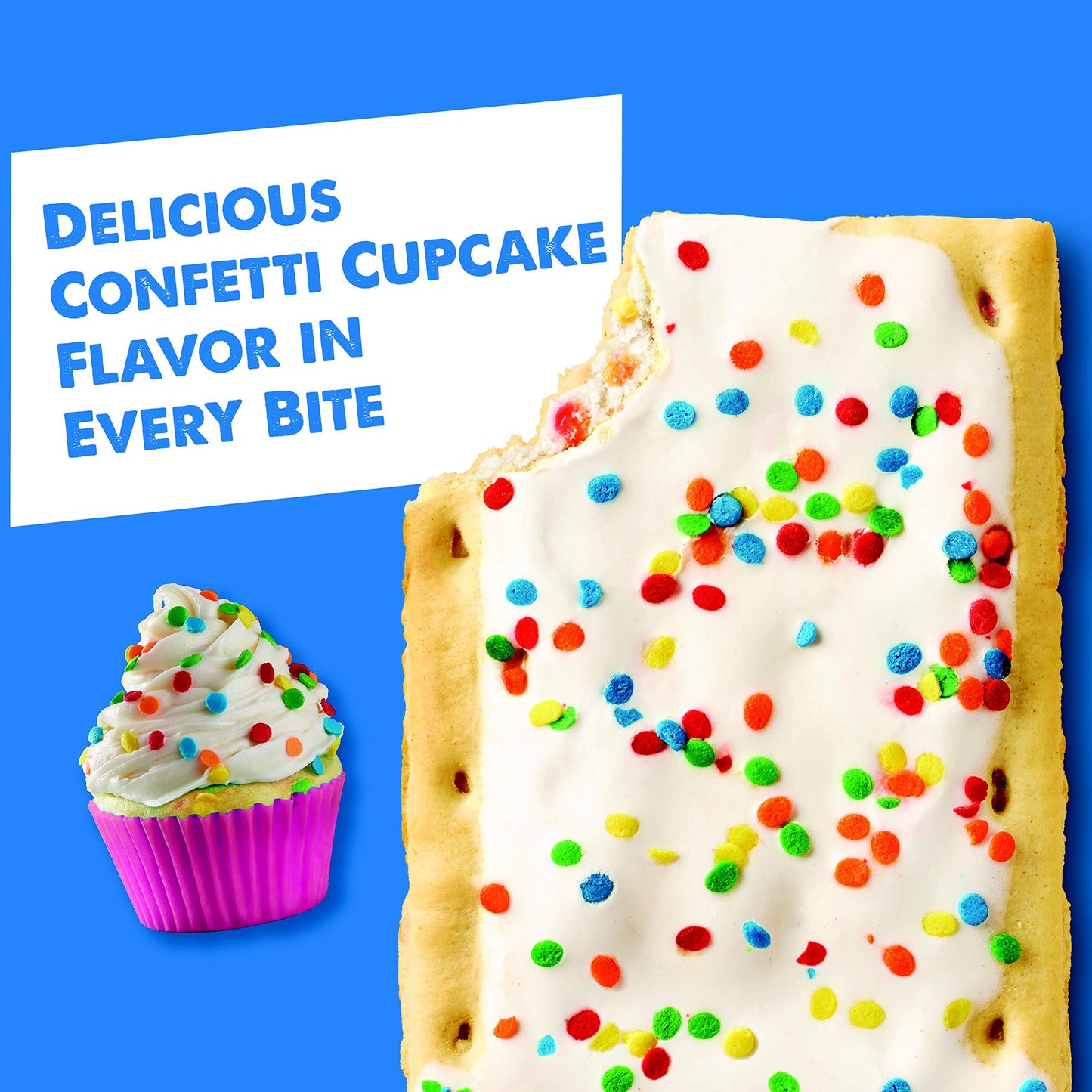 Pop-Tarts, Breakfast Toaster Pastries, Frosted Confetti Cupcake, Proudly Baked in the USA, 13.5oz Box (4 Count)