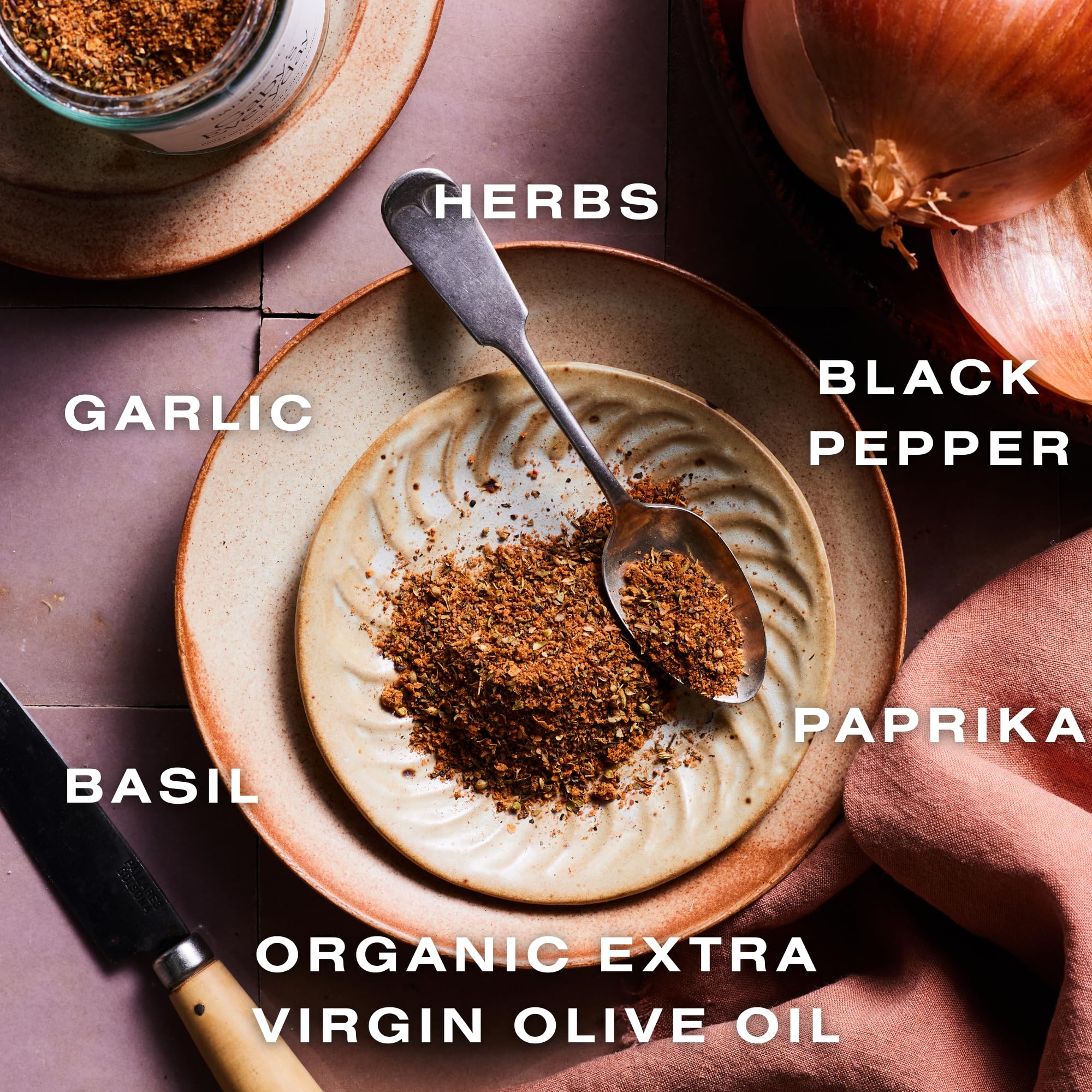 Dalkin & Co. Gaby's Everyday, Garlic & Smoky Paprika Blend, Versatile Cooking Seasoning for Pantry & Kitchen, Eco Friendly Reusable Jar, No Fillers or
