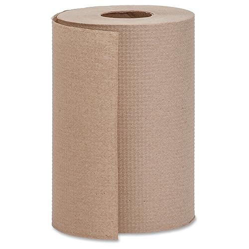 Genuine Joe Hardwound Roll Towels, Kraft, 7.9" x 350', 12 Count