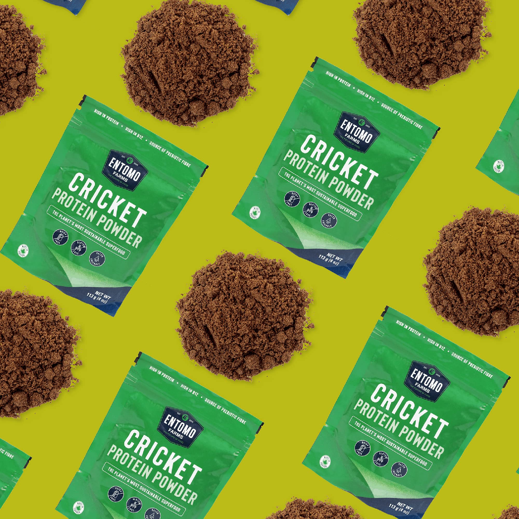 Entomo Farms Cricket Powder ?113g Bag (4 oz) ? Pure Canadian Cricket Flour | Complete Protein | Whole Food, 100% Ground Crickets, No Fillers