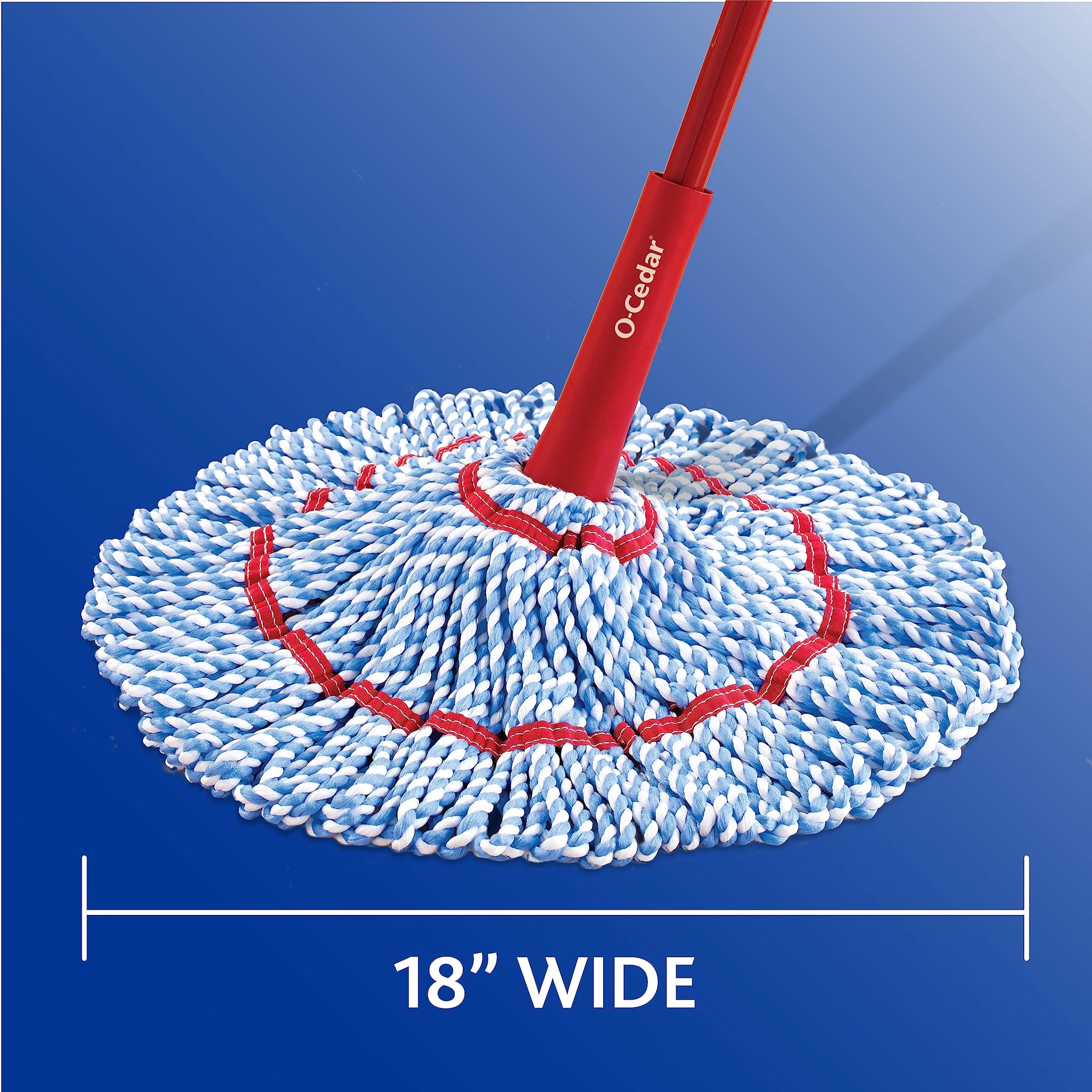 O-Cedar MicroTwist MAX Microfiber Twist Mop with 1 Extra Refill | Features Hands-Free Wringing | Extra Large 18-Inch Mop Head | Safe on All Floor