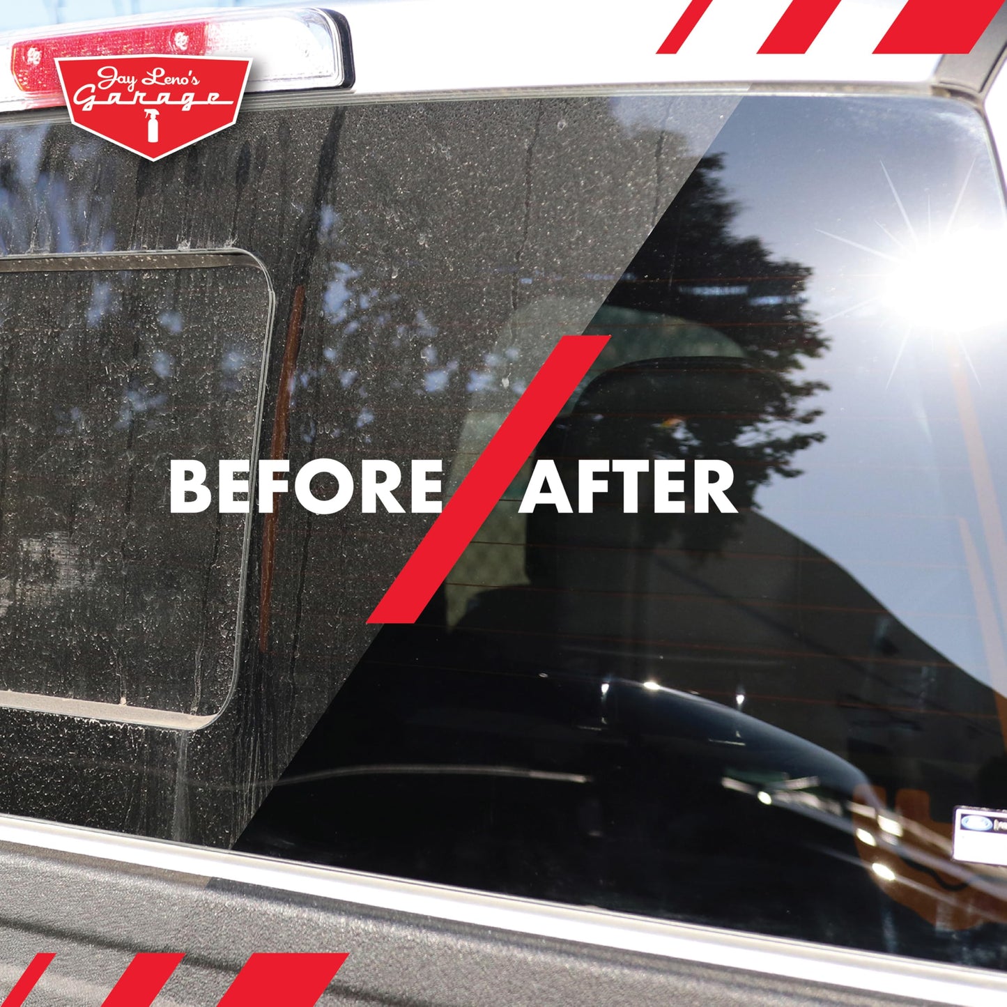 Jay Leno's Garage Glass Cleaner Spray - Streak-Free Auto Glass Cleaner for Cars, Automotive Window Cleaner for Car Windows, Windshields & Mirrors
