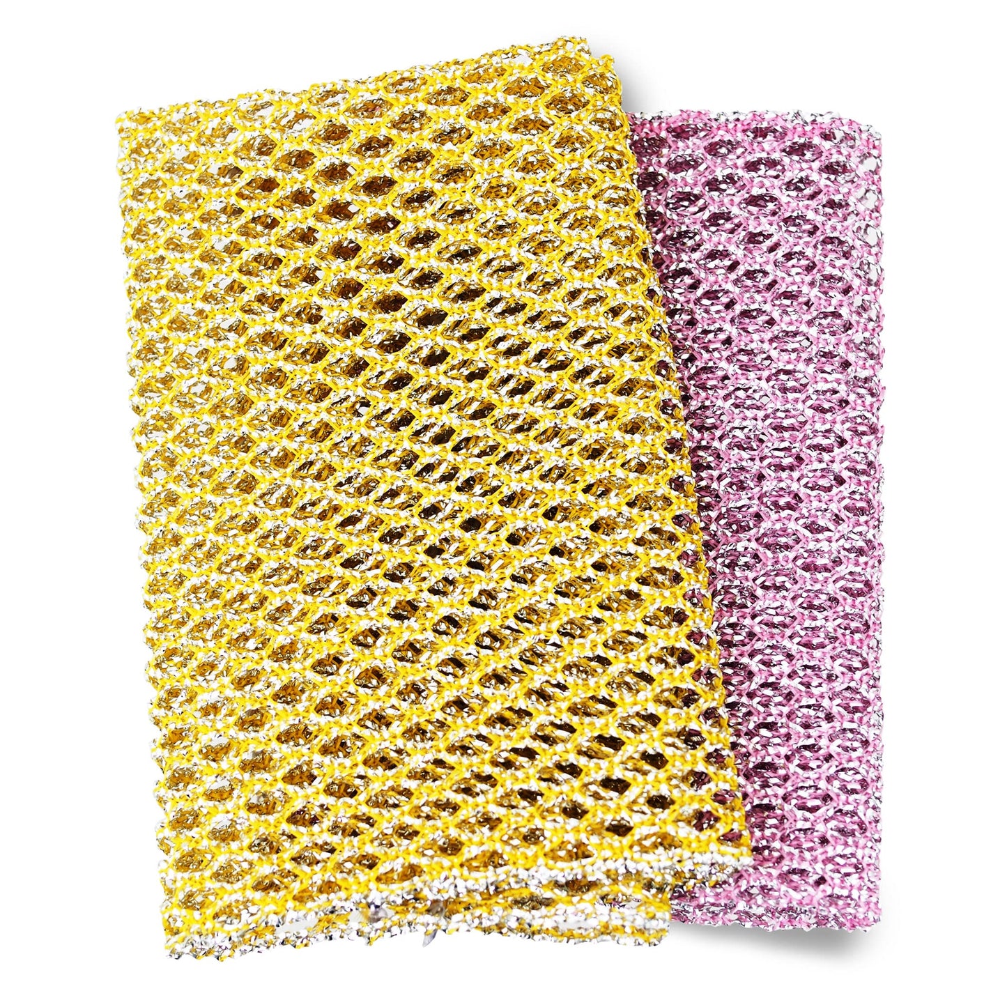 Heavy Duty Dish Scrubbers, Non-Scratch Scouring Pads - Odorless & Long Lasting Mesh Dish Cloth - Replace Sponges - Kitchen, Floor and Bathroom Usage