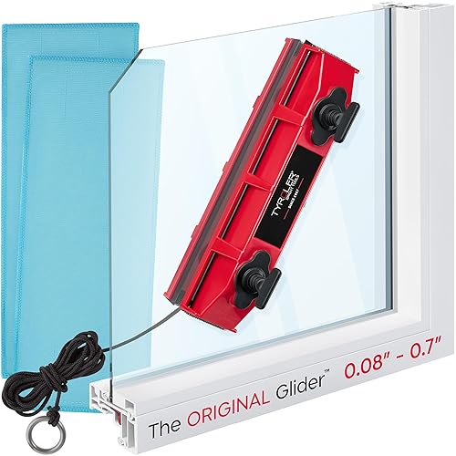Tyroler Outside Magnetic Window Cleaner Tool | The Glider D-2 AFC Double-Sided Window Cleaners Tool Fits Windows 0.1"-0.7" Thick | Magnet Window