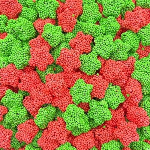 Crunchy Gummy Candy - 1.5 Pound Bag - Sour Chewy Gummy Star Candy with Crispy Shell - Space Candies in Strawberry and Green Apple Flavors by Cosmo